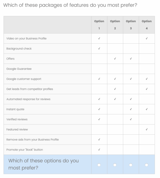 GMB survey monthly packages